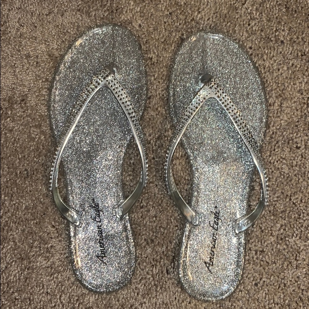 American Eagle silver sandals